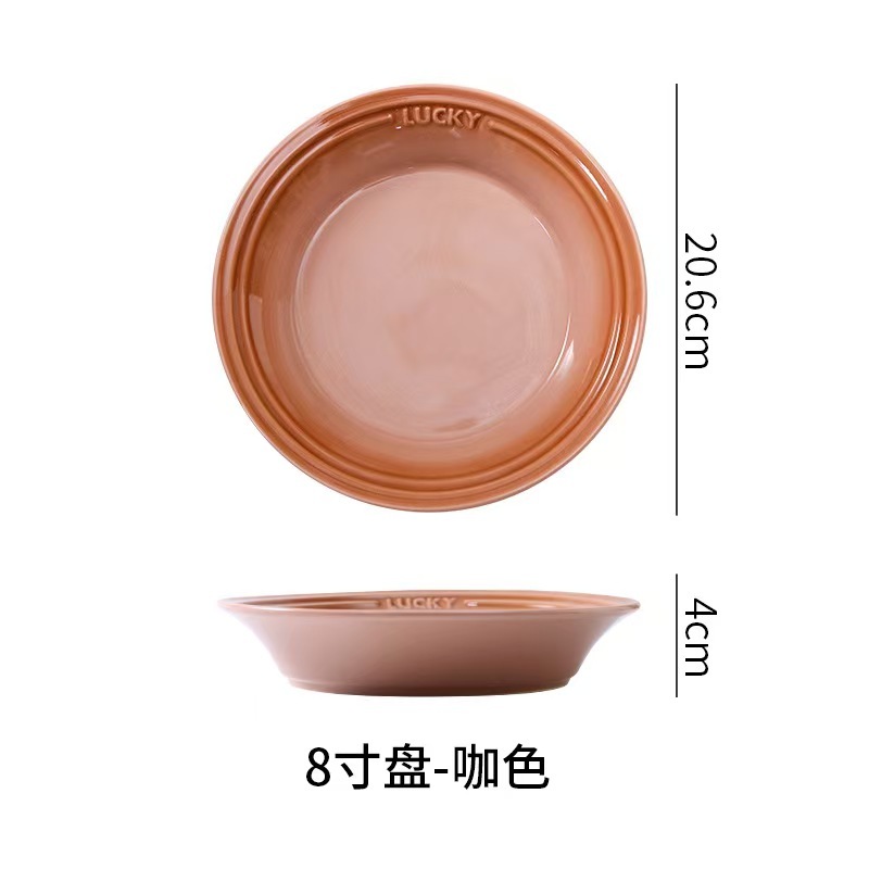 Colorful Dog Dish Ceramic Anti-spill Ceramic Cat Water Bowls Dinner Drinking Pet Bowl Plate