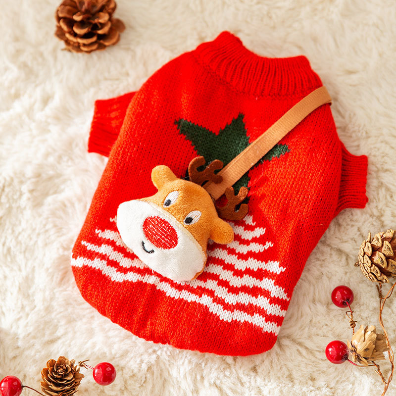 Christmas Style  Dogs Cats Clothes Winter Warm