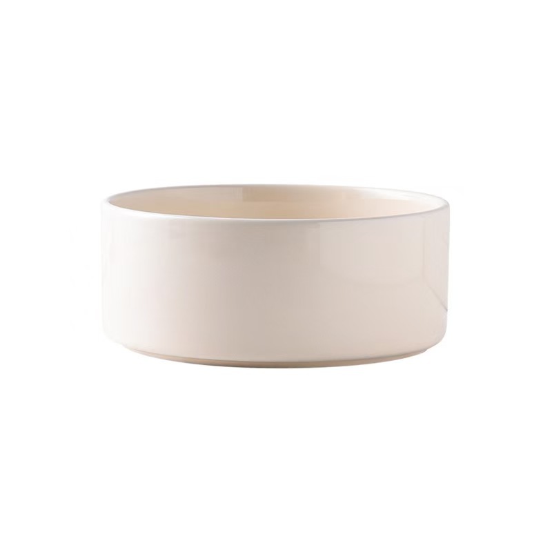 Pet Cat Dog Ceramic Food Bowl With Raised Wooden Frame Multiple Colors Pet Feeder Ceramic Bowl