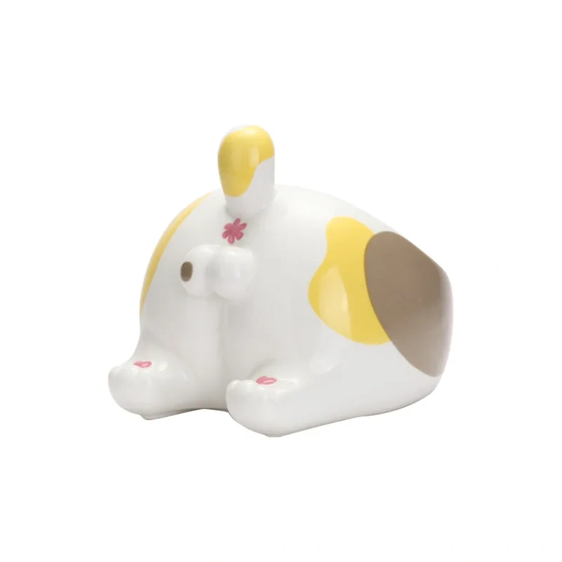 New Product in Stock Pippi Dandan Ceramic Pet Bowl Ceramic cat Bowl Cervical protection Easy to Clean High-legged Pet Food Bowl
