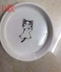 Pet Ceramic Bowl Cartoon Pattern Cat Face Bowl Cat Pot Small Dog Cat Water Bowl Pet Supplies