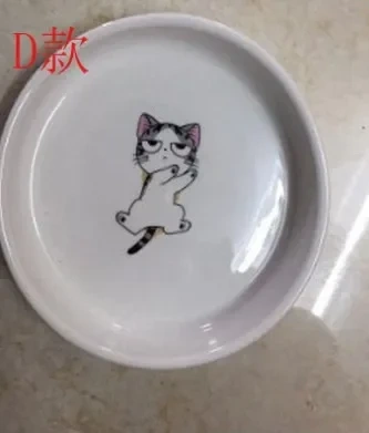 Pet Ceramic Bowl Cartoon Pattern Cat Face Bowl Cat Pot Small Dog Cat Water Bowl Pet Supplies