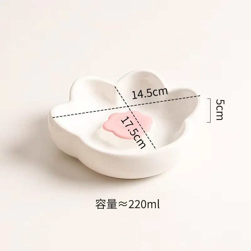 Elevated Slow Feeder Cat Bowl, Raised Anti-Choke Food Dish for Neck Relief & Bloat Prevention, Non-Slip Base Dog Bowl Ceramic