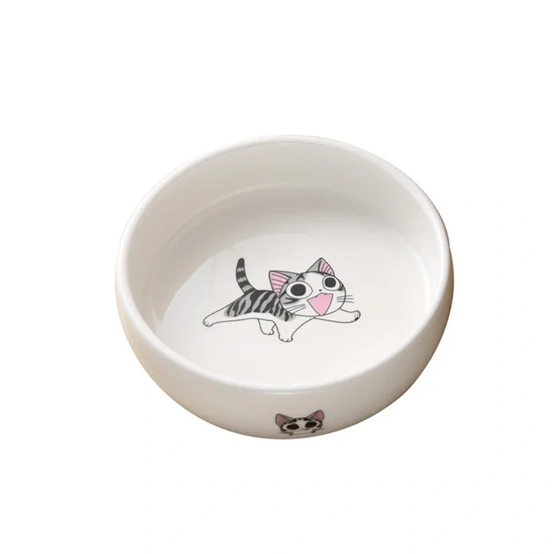 Pet Ceramic Bowl Cartoon Pattern Cat Face Bowl Cat Pot Small Dog Cat Water Bowl Pet Supplies