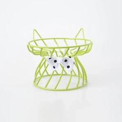 Cat Bowl Ceramic High-Foot Neck Guard Food Bowl Shallow Mouth Large Caliber Pet Food Bowl
