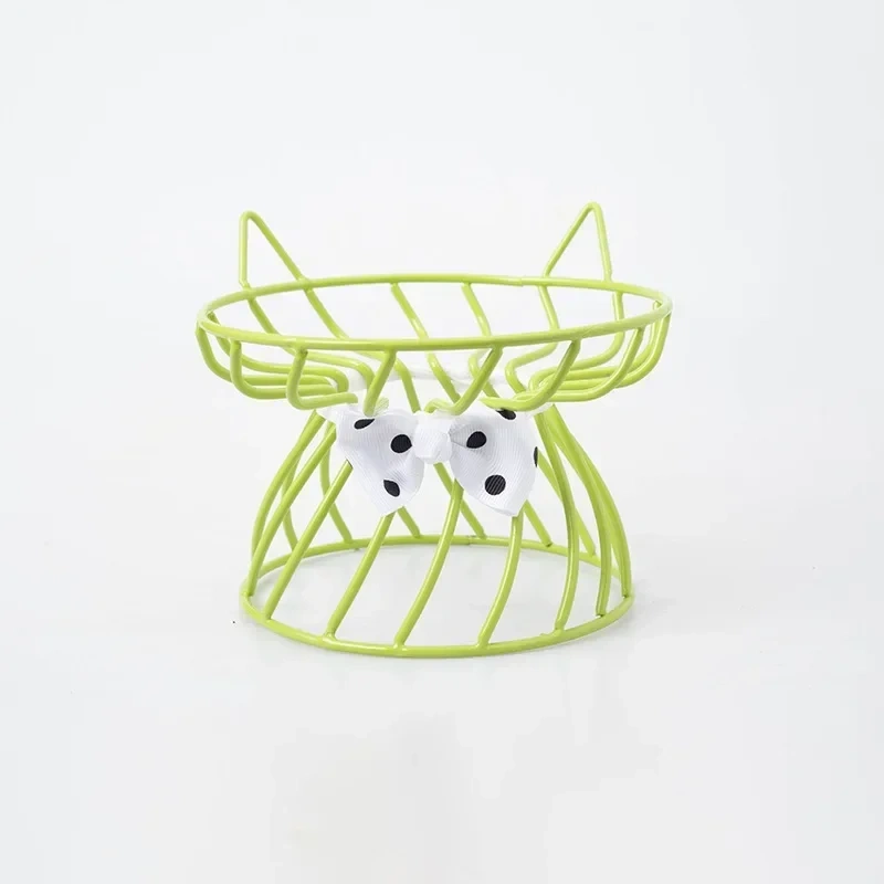Cat Bowl Ceramic High-Foot Neck Guard Food Bowl Shallow Mouth Large Caliber Pet Food Bowl