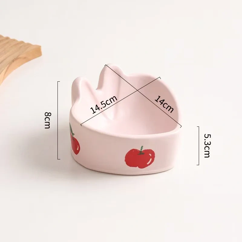 Ceramic Pet Bowl, Elevated Cat Food Dish with Non-Slip Base for Neck Relief, Anti-Spill Water Bowl for Cats and Small Dogs