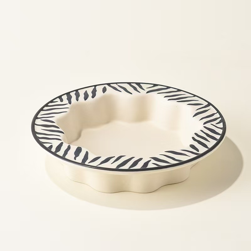 Solid Lace Design Ceramic Pet Cat & Dog Food & Water Bowl