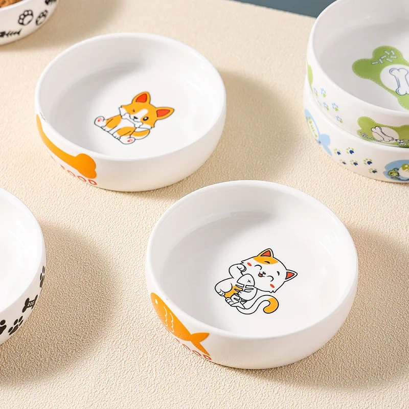 Dogs Cats Food Utensils Ceramic Pet Bowls Feeders Supplies