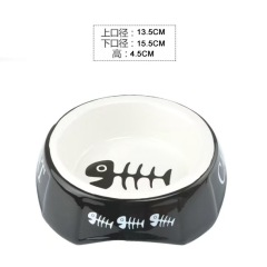 Cartoon-patterned ceramic cat bowls collection
