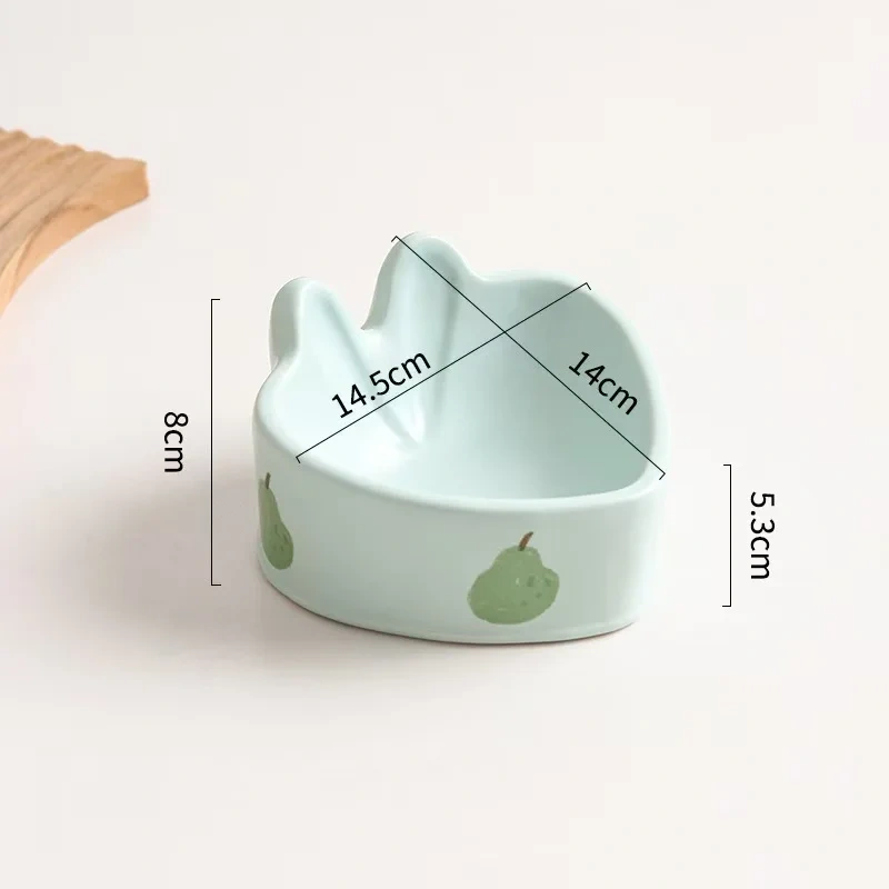 Ceramic Pet Bowl, Elevated Cat Food Dish with Non-Slip Base for Neck Relief, Anti-Spill Water Bowl for Cats and Small Dogs