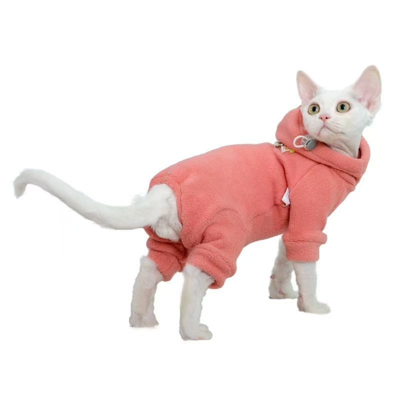 Spring and Autumn Elastic Velvet Clothing for Stomach Protection  German Hairless Cat Warm Clothing