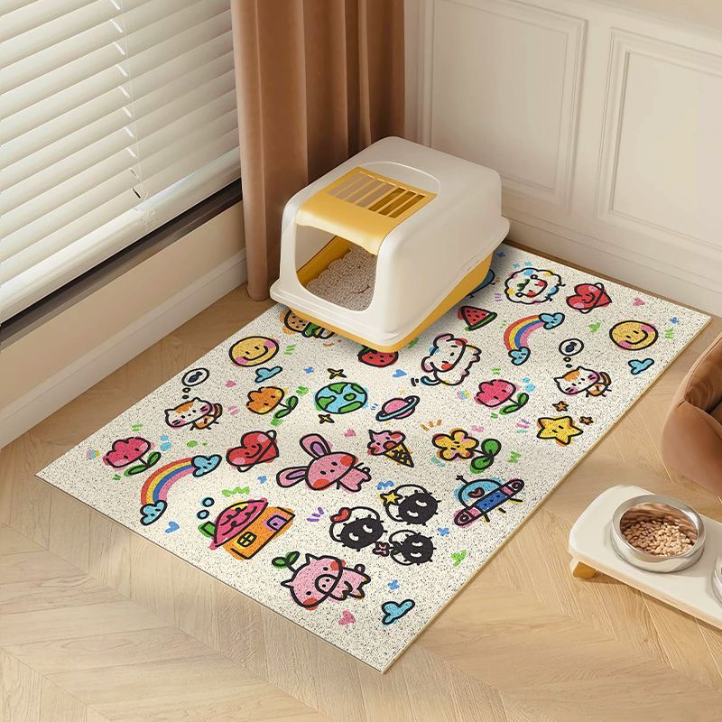 Cat-shaped silk loop anti-slip mat