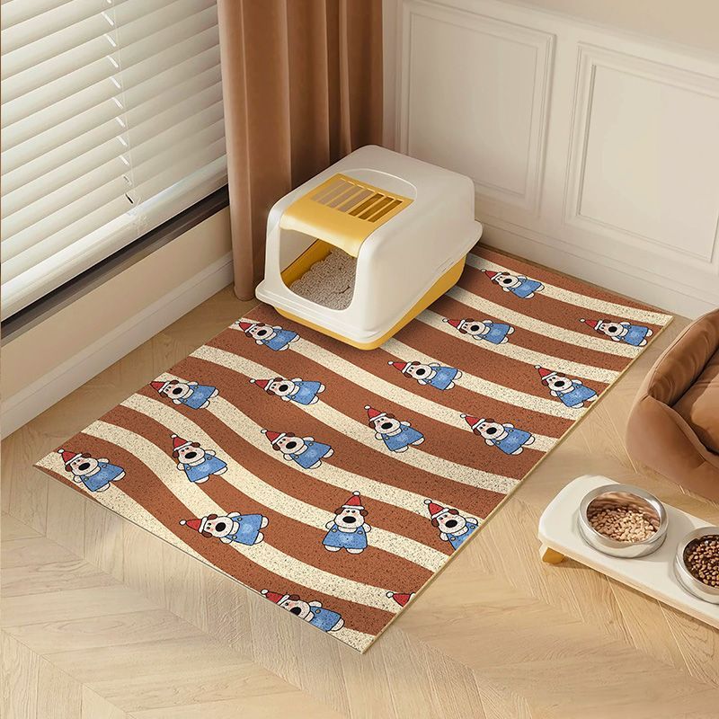 Cat-shaped silk loop anti-slip mat