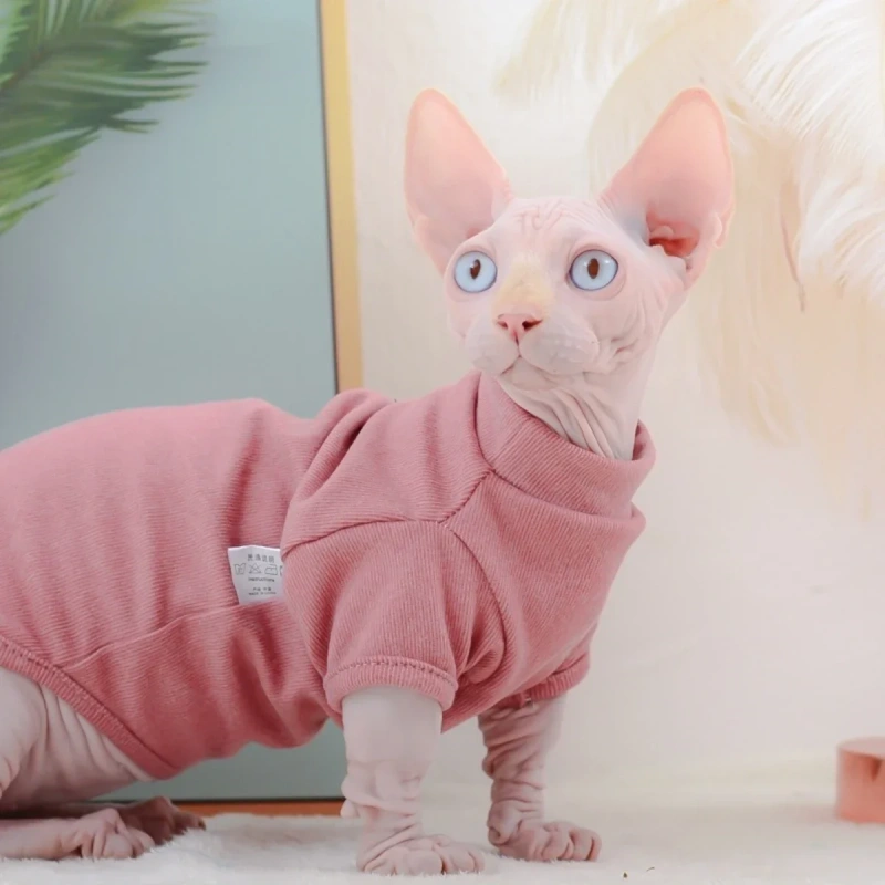DUOMASUMI-Sphynx Cat Vest for Cats, Warm Bottoming Shirt, Short Hair, Devon Rex, Cornish Rex,Hairless Cats, Winter