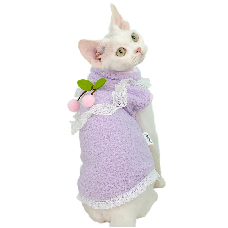 High Quality Cat Solid Christmas Winter Warm Eco-friendly Cute Velvet Vest Clothes for Cat Apparel