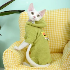2025 Spring and Autumn Elastic Velvet Clothing for Stomach Protection  German Hairless Cat Warm Clothing