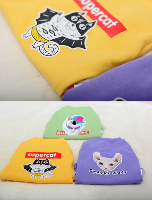 Hairless Cat Clothes Small Milk Cat Anti Shedding Pet T-shirt German Cat Cotton and Linen Autumn Hoodie