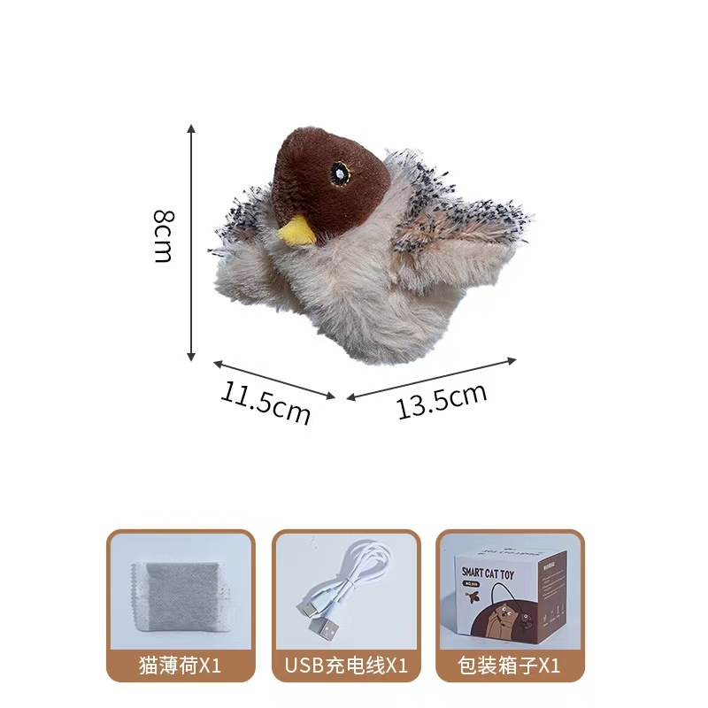 Interactive Cat Bird Toy Exercise Touch Activated All Breeds Cat Kicker Catnip  Toy