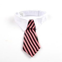 Pet Neck Tie Striped Blue White Adjustable Dog Collar Tie