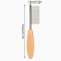Stainless steel pet grooming comb for cats and dogs, metal mini tongue comb with fine teeth, for pet grooming and hair removal