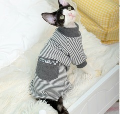 Fashion Striped Cat Clothes Cotton Eco-friendly Anti-Hair  Sweatershirt