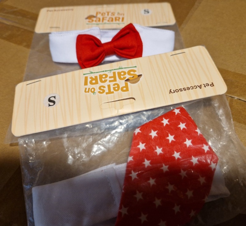 Pet Cat Collar Red Bowknot Adjustable Cotton Tie