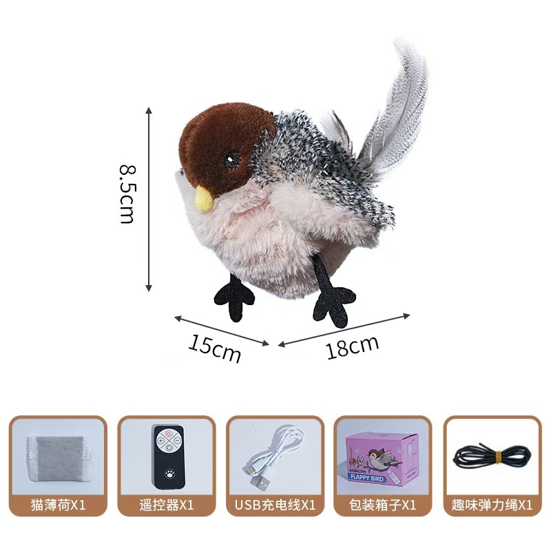 Interactive Cat Bird Toy Exercise Touch Activated All Breeds Cat Kicker Catnip  Toy