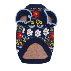 Pet Spring and Autumn Knitted Back Heart Small Dog Dog Cat Fighting German Bear Retro Ruffle Edge Tank Top