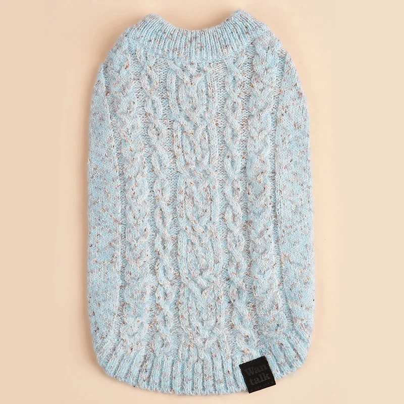 Soft Autumn Winter Dog's Sweater Jumper Luxury Knitted Puppy Sweaters Pullover Sweatshirt for Small Medium Dogs Knitwear Blue