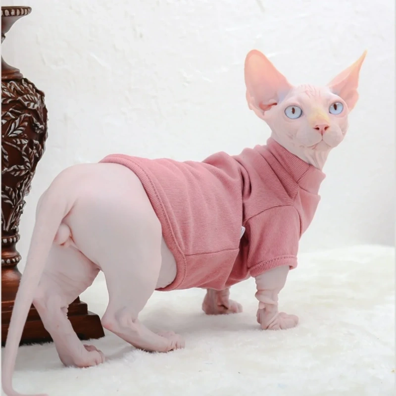DUOMASUMI-Sphynx Cat Vest for Cats, Warm Bottoming Shirt, Short Hair, Devon Rex, Cornish Rex,Hairless Cats, Winter
