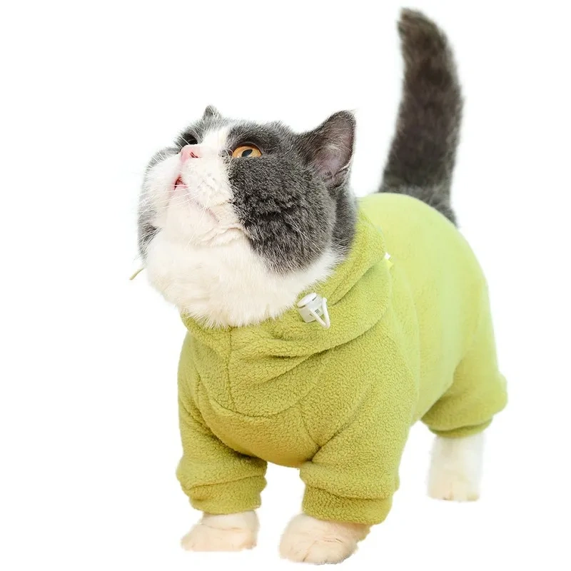 2025 Spring and Autumn Elastic Velvet Clothing for Stomach Protection  German Hairless Cat Warm Clothing