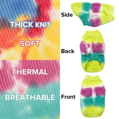 Designer Luxury Tie-Dye Dog Sweater Corespun 2-Leg Dog Jumpers Knit Sweater Gradient Pet Clothes for Winter