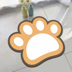 Custom Crystal Velvet Cartoon Cat Litter Mat Anti-Leakage Litter Cat Placemat