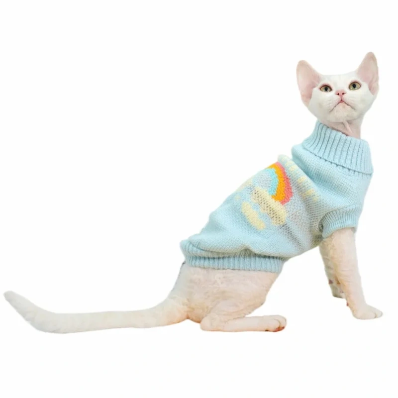 Wholesale Winter Cat Sweater Thick Needle Warm Elastic Cartoon Print Pet Coats