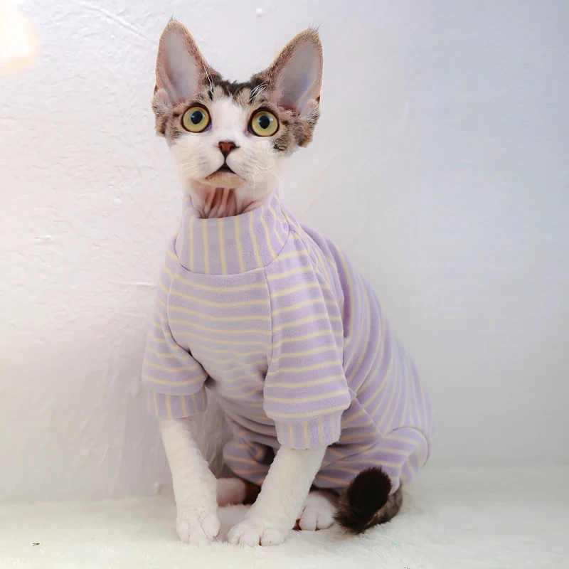 Sphynx Cat Clothes Cotton Kitten Cat Jumpsuit Winter Warm Cats Overalls Hoodies Costumes For Sphinx Devon Cat ropa para gato