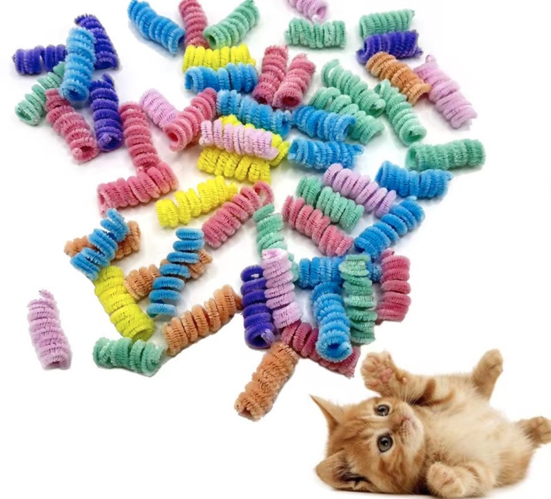 Pet Cat Self Hi Toy Macaron Color Plush Spring Teasing Toy Cat Toys