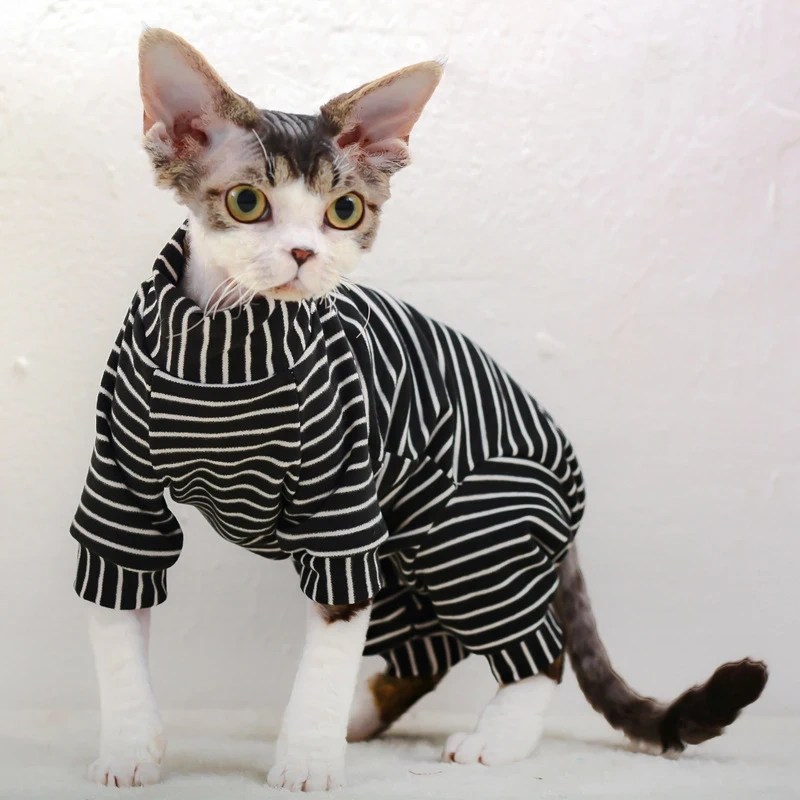 Sphynx Cat Clothes Cotton Kitten Cat Jumpsuit Winter Warm Cats Overalls Hoodies Costumes For Sphinx Devon Cat ropa para gato