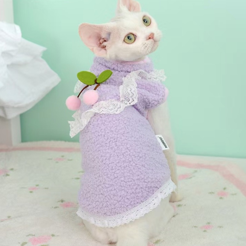 High Quality Cat Solid Christmas Winter Warm Eco-friendly Cute Velvet Vest Clothes for Cat Apparel