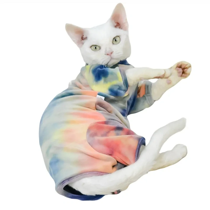wholesale luxury Autumn and Winter Tie-Dye Soft Pet Clothing with Fleece Hoodie Sustainable and Stylish for Dogs
