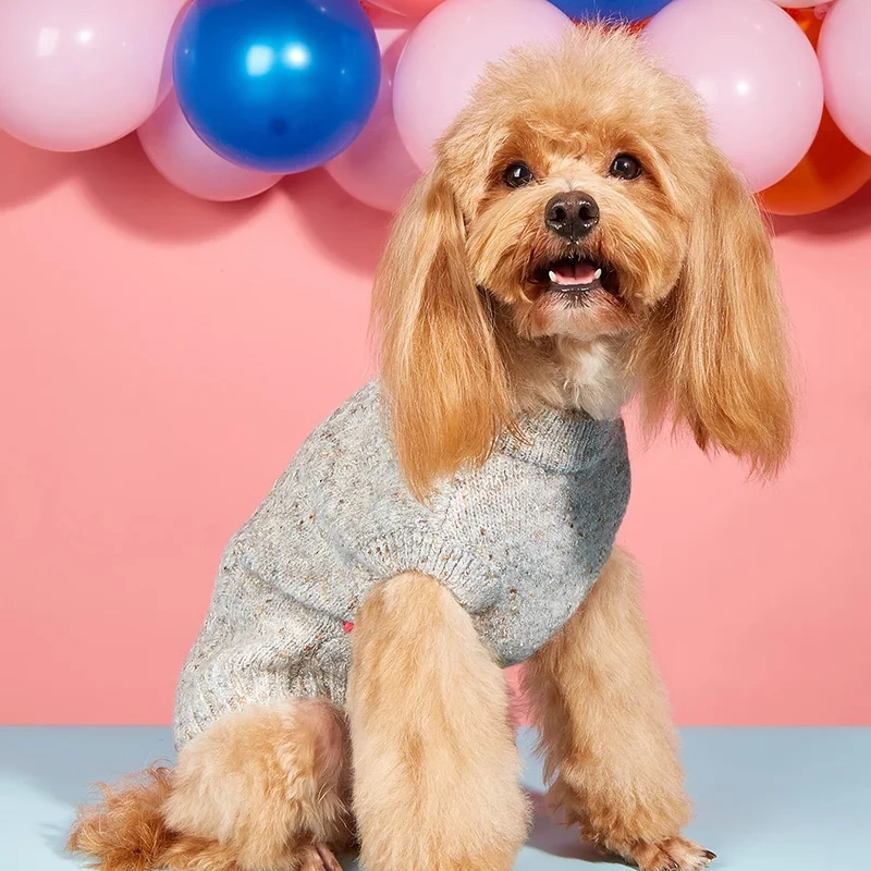 Soft Autumn Winter Dog's Sweater Jumper Luxury Knitted Puppy Sweaters Pullover Sweatshirt for Small Medium Dogs Knitwear Blue