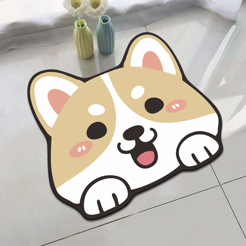 Custom Crystal Velvet Cartoon Cat Litter Mat Anti-Leakage Litter Cat Placemat