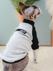 Winter Warm Classics Cat Clothes Pure Cotton Eco-friendly Trendy Stitching Cat Sweater