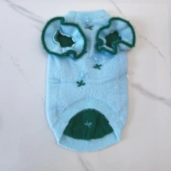 Pet Autumn and Winter Cute Sweater Thickened Warm Cute Flower Vest Cat Teddy Fly Sleeve Jacket Dog Clothes for Small Dogs