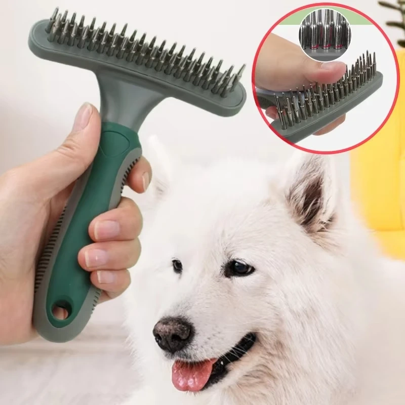 High quality stainless steel double toothed dog and cat comb - an effective tool for pet hair combing and pet grooming