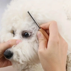 Stainless steel pet grooming comb for cats and dogs, metal mini tongue comb with fine teeth, for pet grooming and hair removal