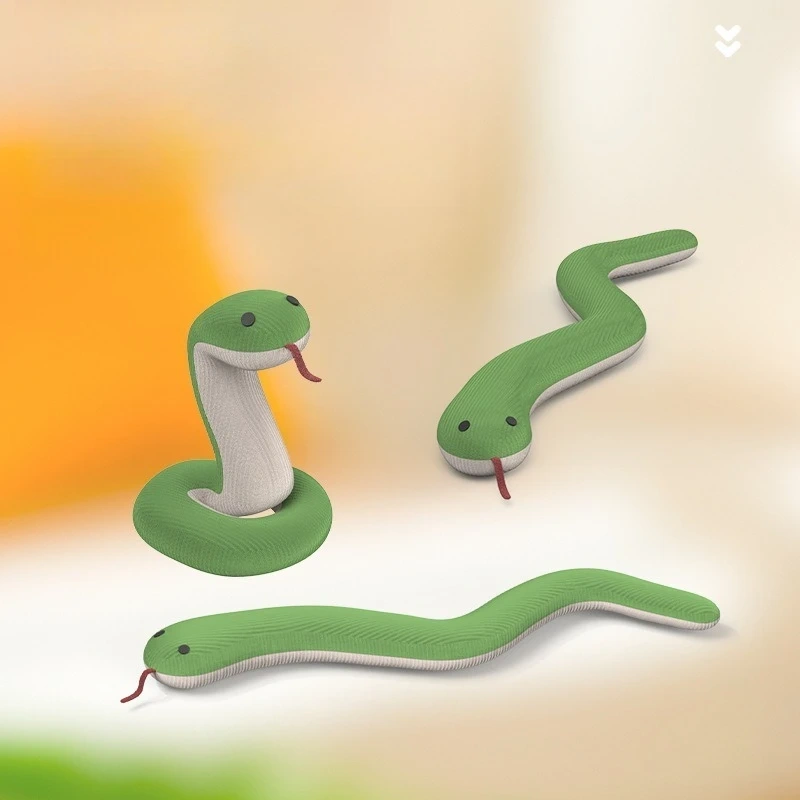 Cat Toy Snake Simulation Self-hi Anti-boredom Bite-resistant Plush Toy Ringing Paper Green Snake Cat Stick Kitten Pet Supplies