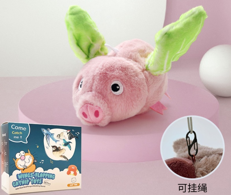 1pc Flapping Sparrow Cat Toys Interactive Chirping Bird Movements Touch Activated Electric Plush Toy Rechargeable Kitten Toy Pet