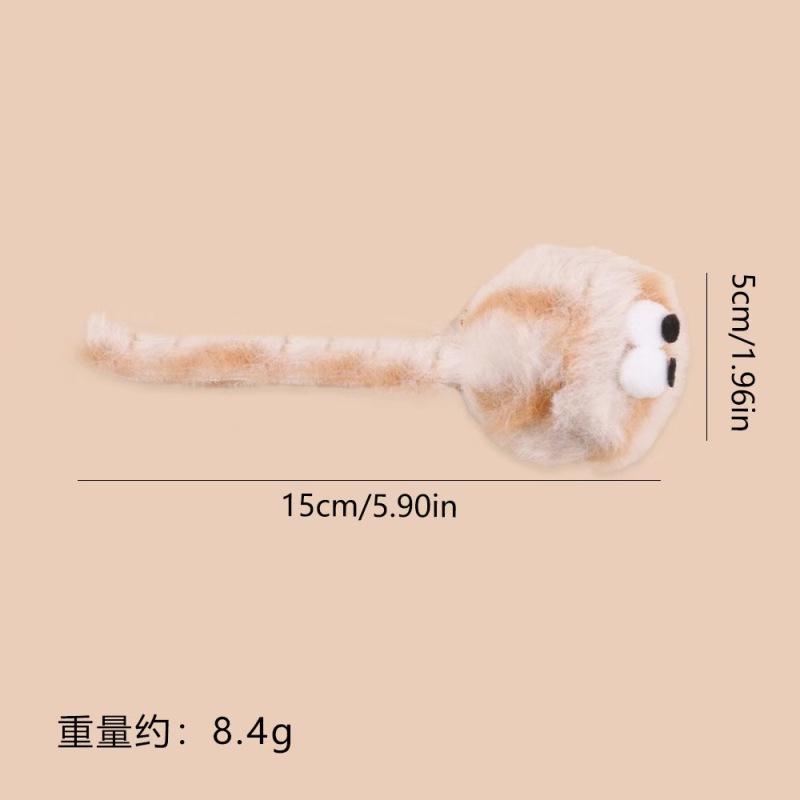 Cat Chewing Plush Toy Simulated Mouse Squeaky Cute Interactive Kitten Toy Bite
