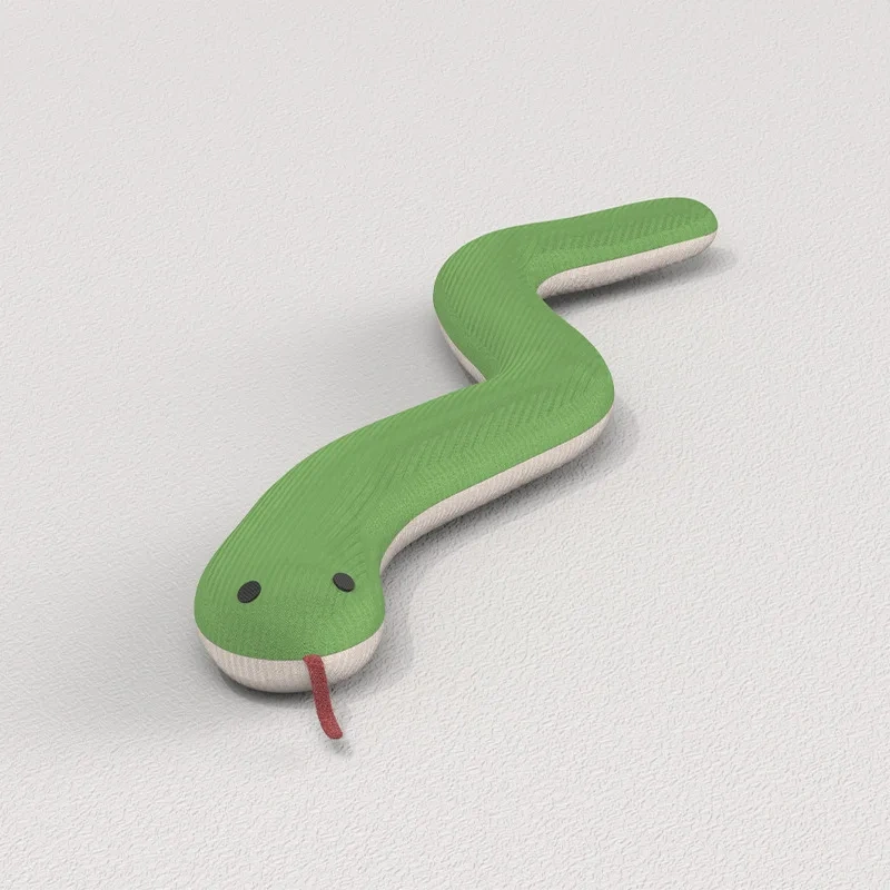 Cat Toy Snake Simulation Self-hi Anti-boredom Bite-resistant Plush Toy Ringing Paper Green Snake Cat Stick Kitten Pet Supplies